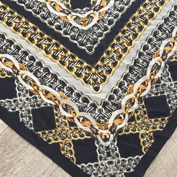 Gottex Black Gold Chain Print Scarf/Pareo - Picture 4 of 6